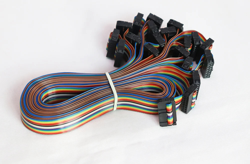 16PIN LED 스크린 플랫 리본 데이터 레인보우 컬러 신호 케이블